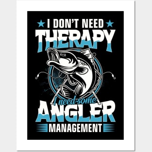 Fishing therapy funny tshirt Posters and Art